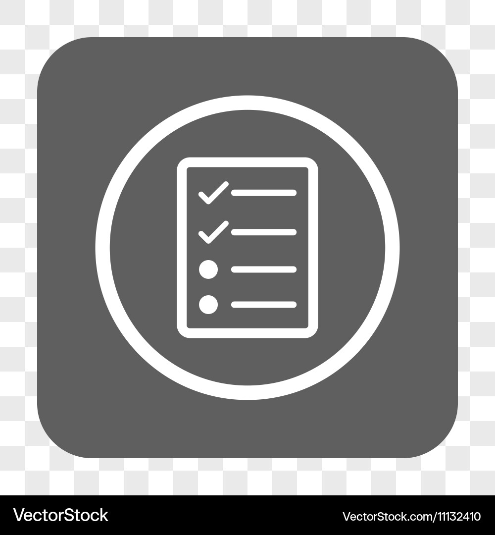 Checklist page rounded square button Vector Image