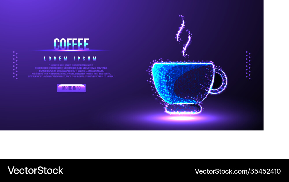 Coffee java low poly wireframe Coffee java low poly wireframe vector image