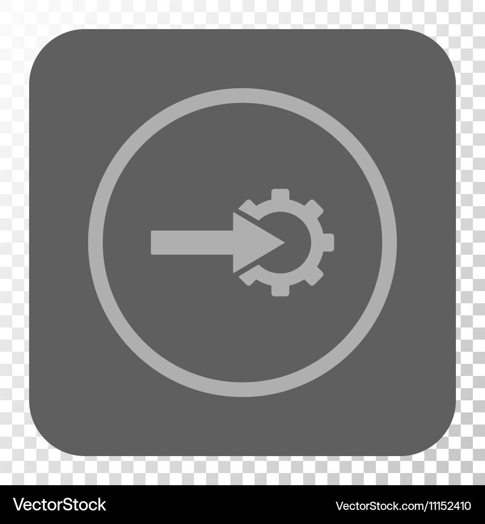 Cog integration rounded square button vector image