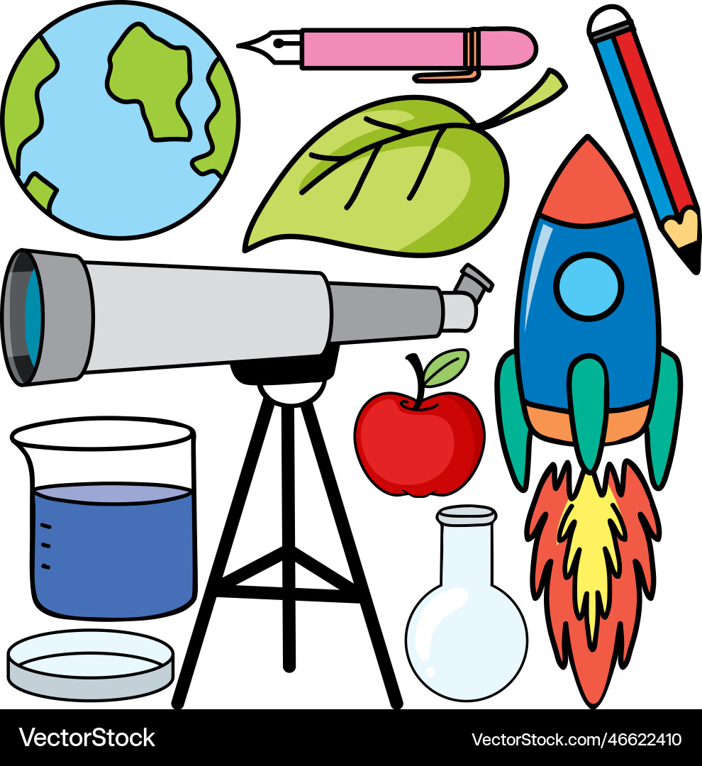 Colorful science objects and icons set Colorful science objects and icons set vector image