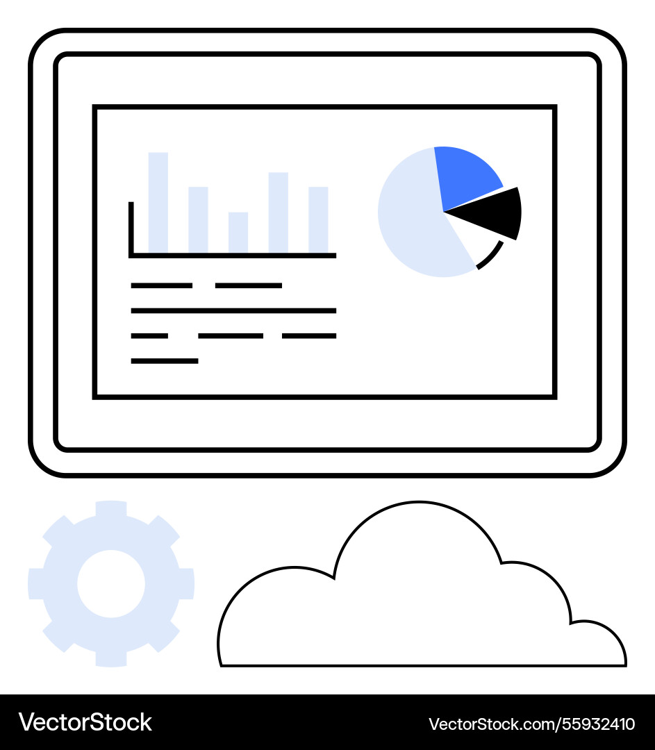 Data visualization on digital dashboard Data visualization on digital dashboard vector image