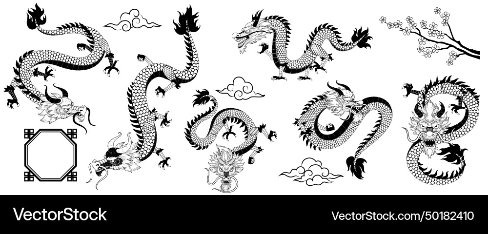 Dragon Silhouette celtic neues Jahr 2024 chinesisch Dragon Silhouette celtic neues Jahr 2024 chinesisch vektorbild
