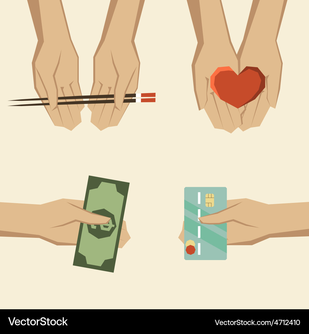 Editable hand giving objects Vector Image