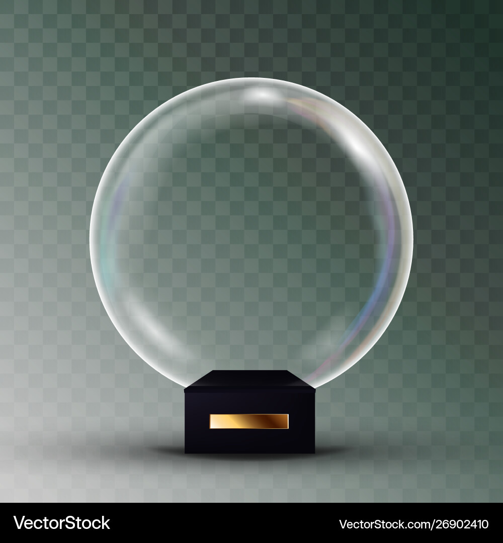 Empty snow globe shadows reflection Empty snow globe shadows reflection vector image