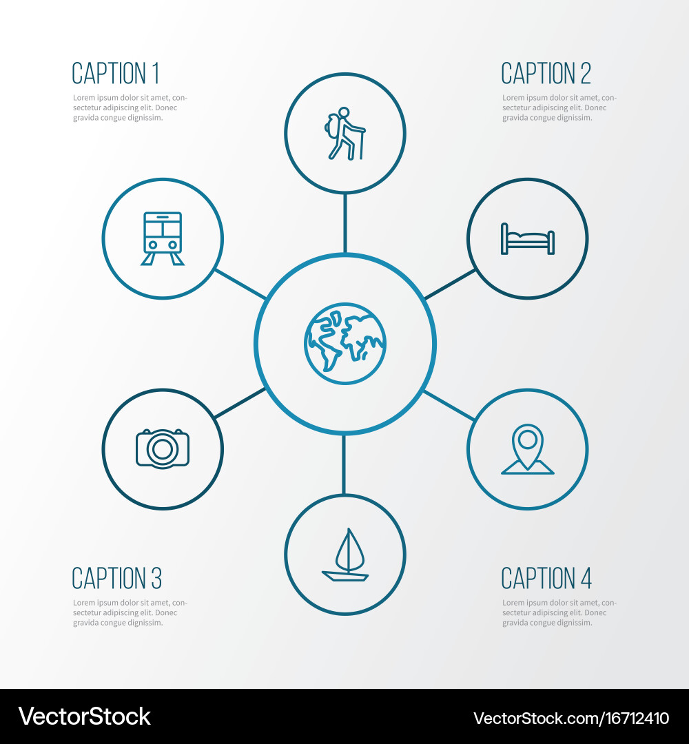 Exploration outline icons set collection of map Vector Image