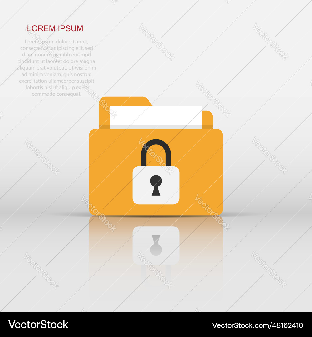 Files folder permission icon in flat style Files folder permission icon in flat style vector image