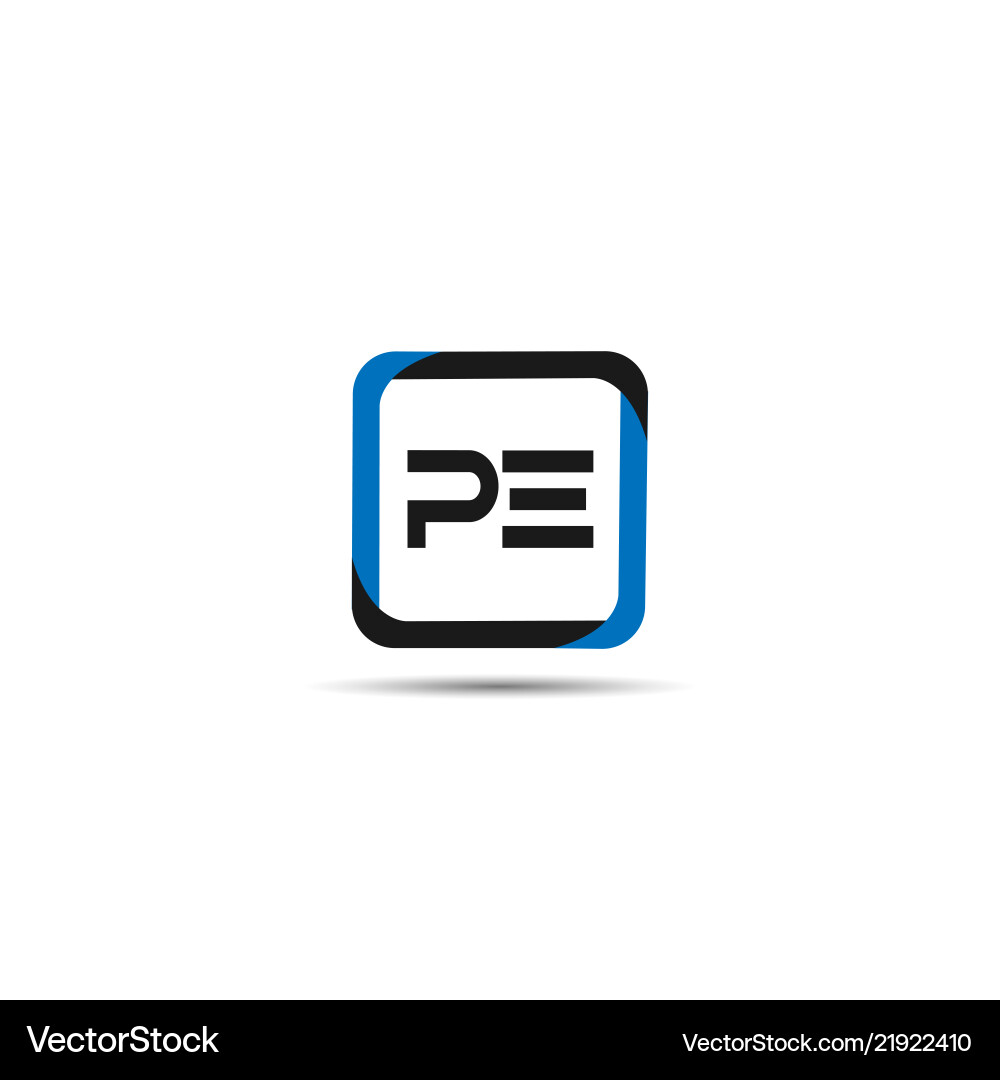 Initial letter pe logo template design Initial letter pe logo template design vector image