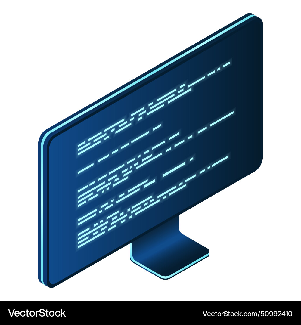 Isometric monitor computer Isometric monitor computer vector image