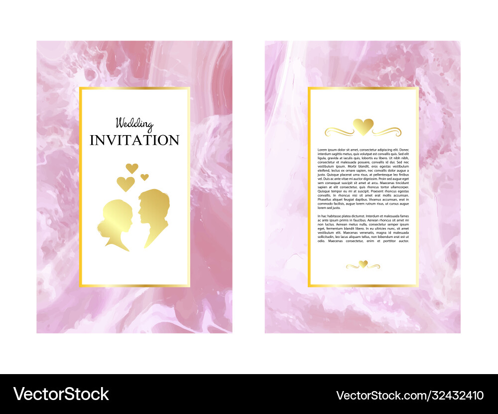Marble wedding invitations thank you card Marble wedding invitations thank you card vector image