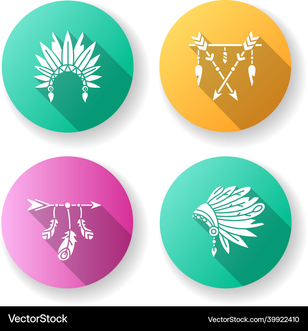 Native american indian hat and amulet flat design Vector Image