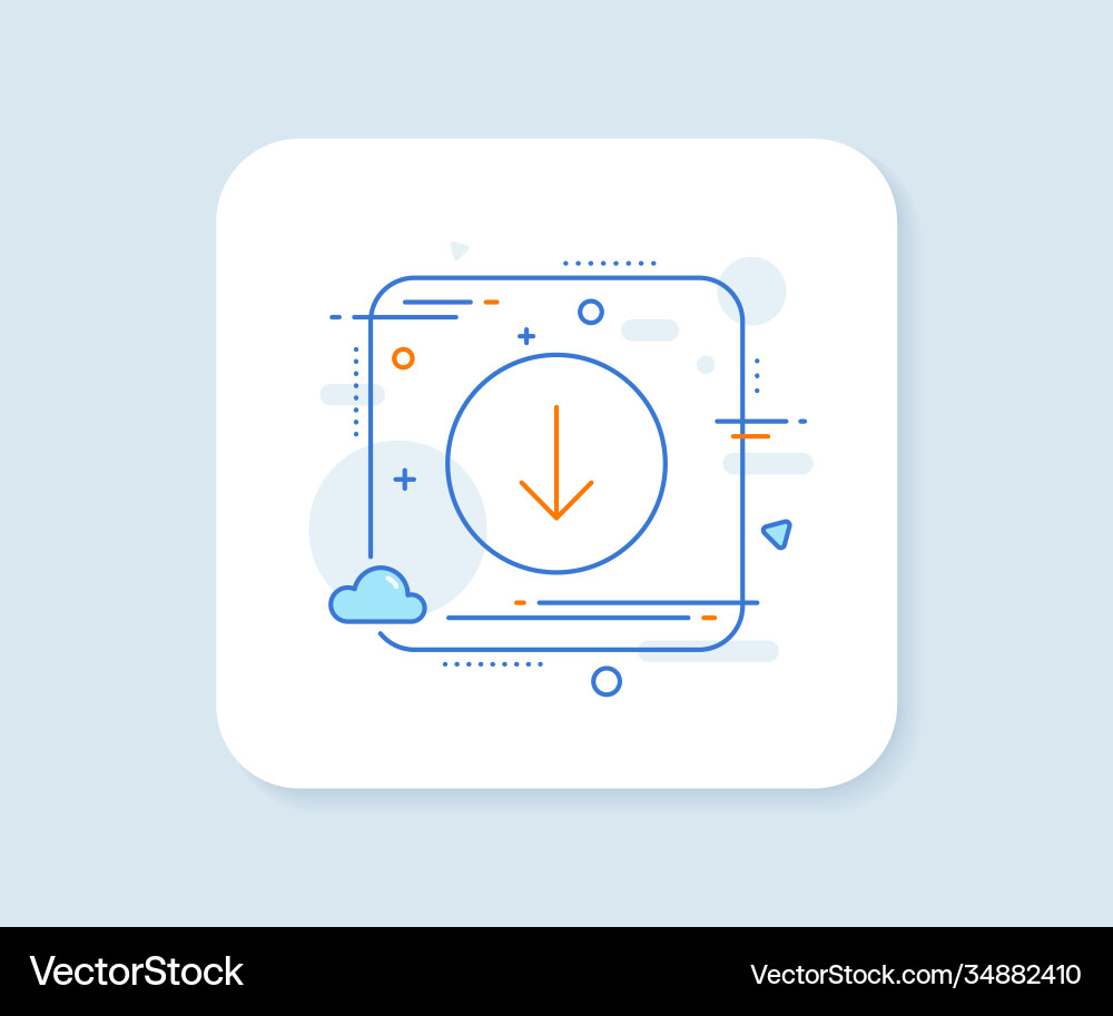 Scroll down button line icon scrolling screen Vector Image