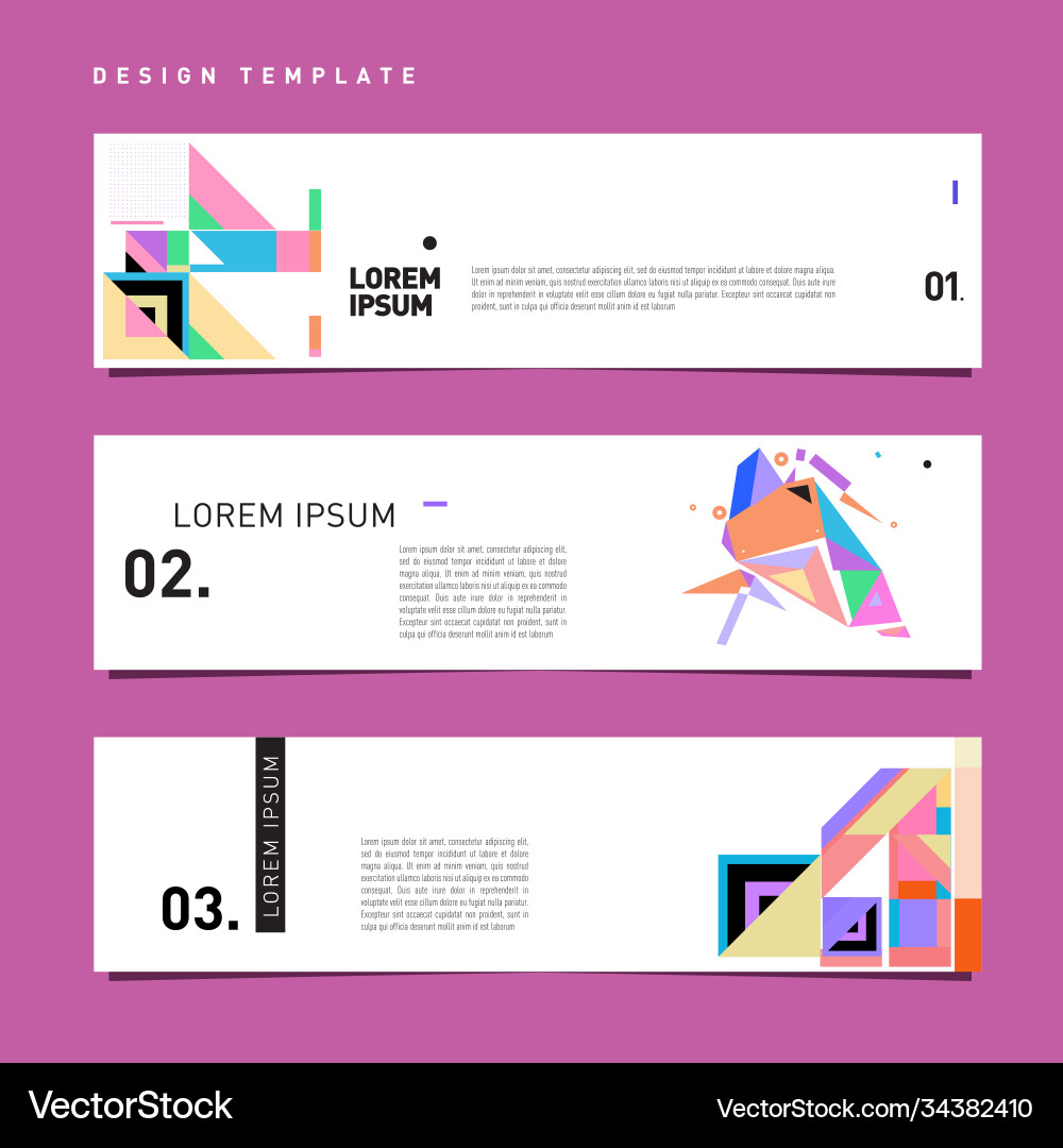 Set abstract banner web design template retro Vector Image