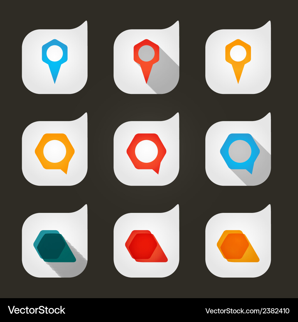 Set of colored icons to indicate the empty space Vector Image