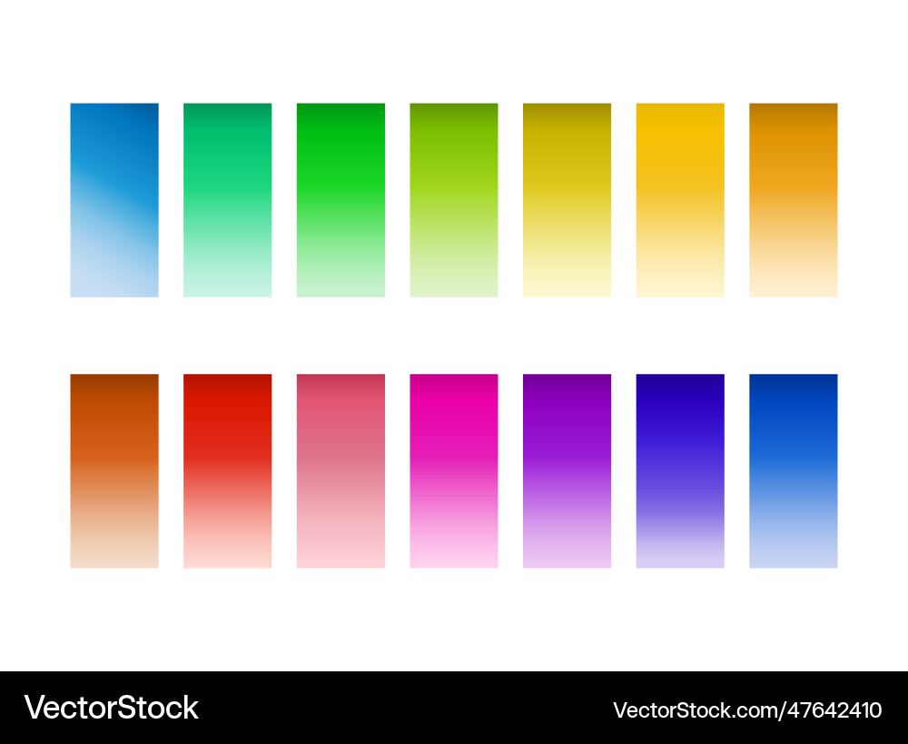 Simple white to color gradient collection vector image