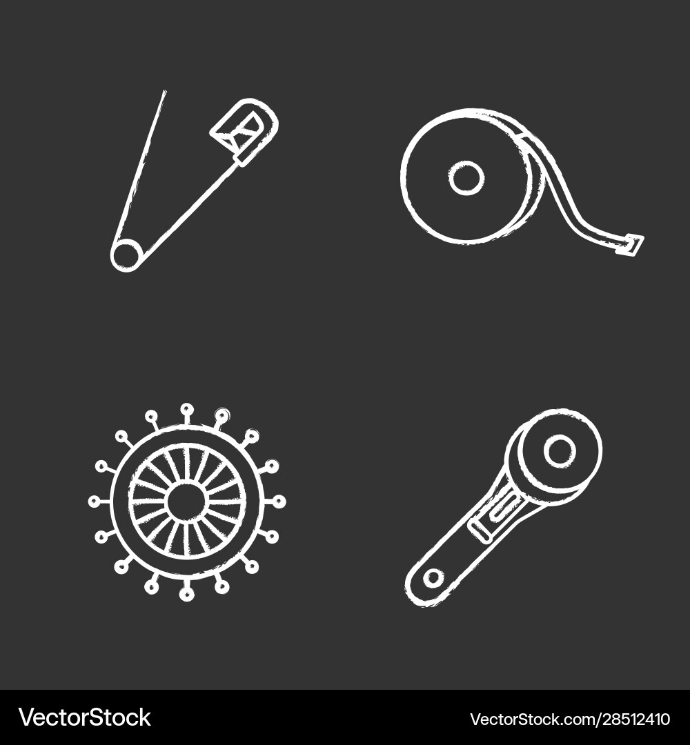 Tailoring chalk icons set Tailoring chalk icons set vector image