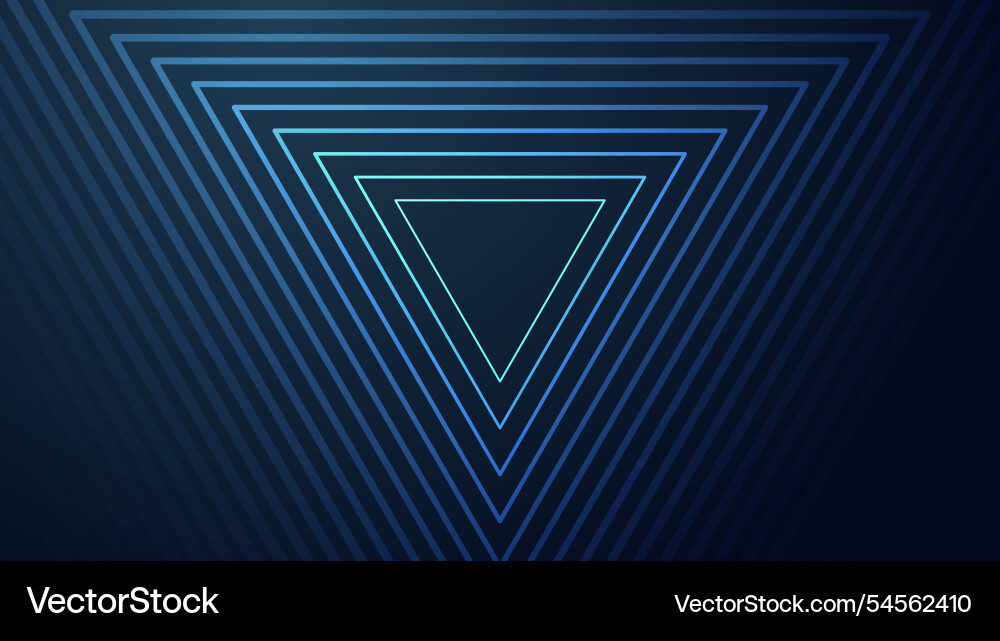Triangle technology background big data tunnel Vector Image