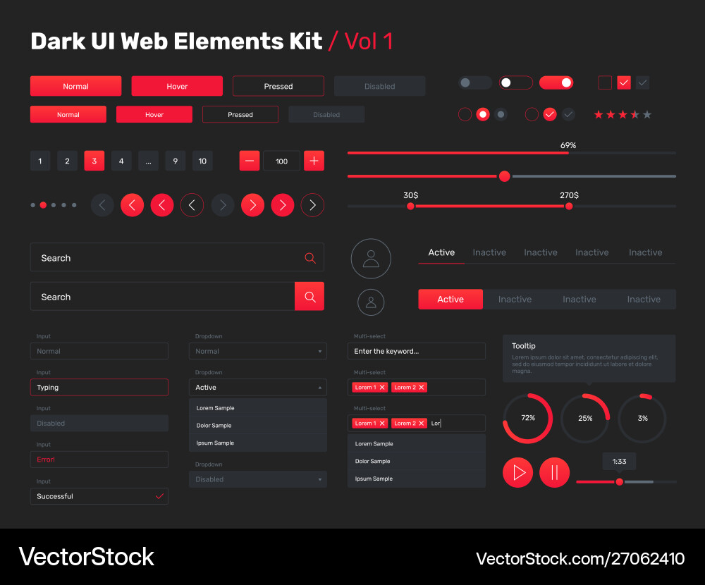 Ui kit for web Ui kit for web vector image