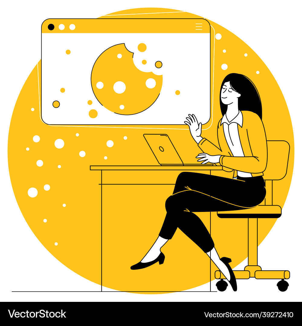 Web Cookies: Tracking Data vector image