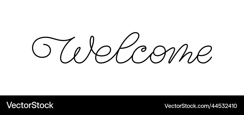 Welcome thin line calligraphic swash header title vector image