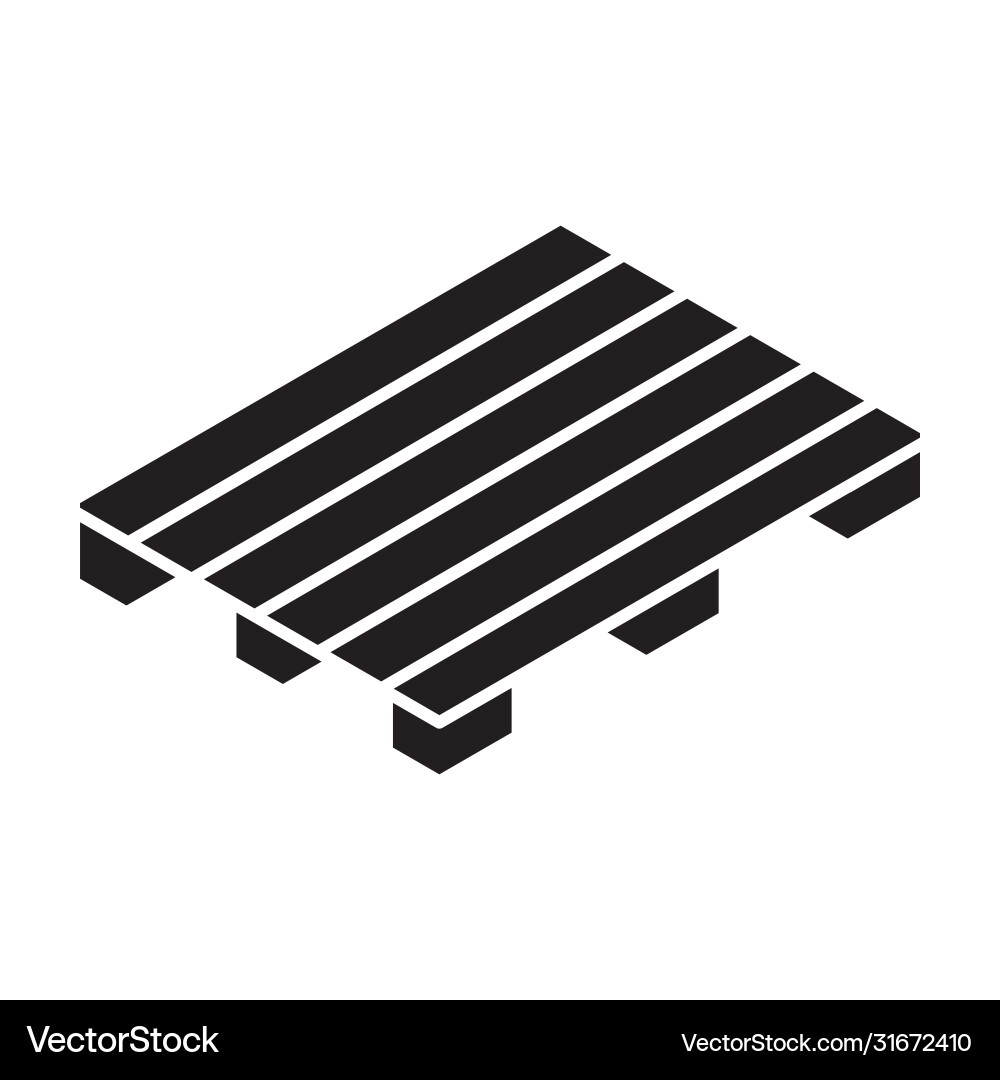 Wooden pallet iconblack icon Royalty Free Vector Image