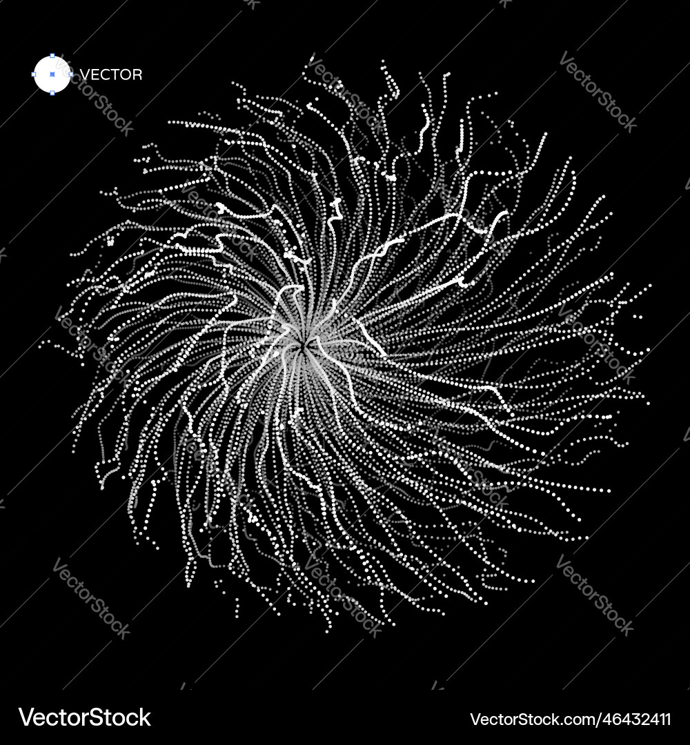 Array with dynamic particles 3d futuristic Array with dynamic particles 3d futuristic Vector Image