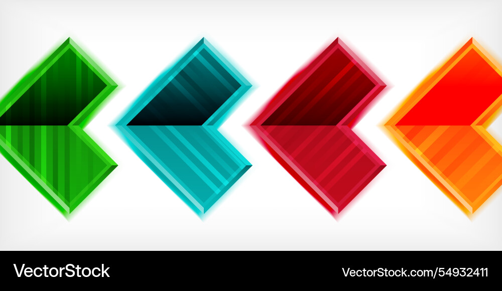 Arrow symbols created with 3d effects and line vector image
