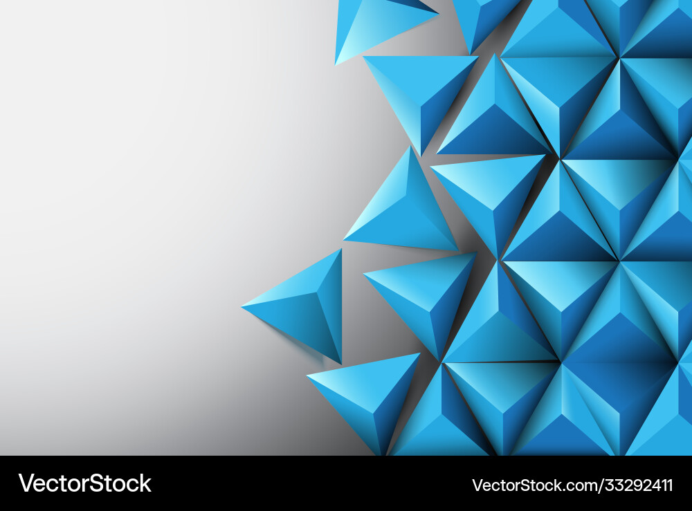 Blue abstract repeating triangle background design vector image