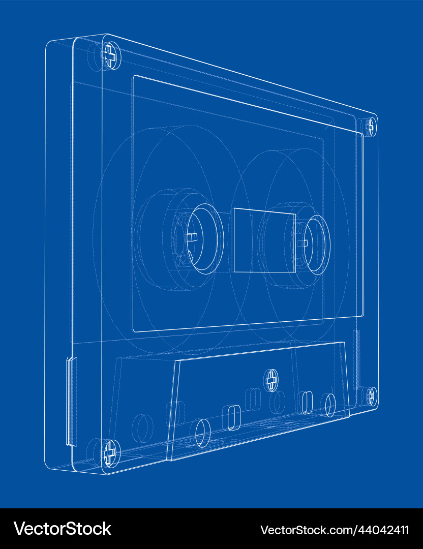 Cassette tape rendering of 3d Cassette tape rendering of 3d Vector Image