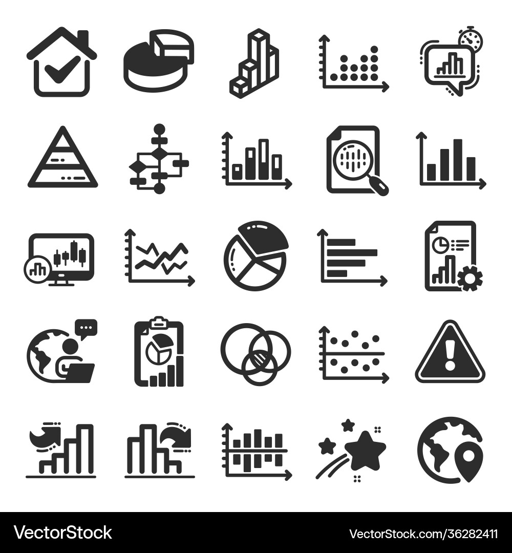 Charts and diagrams icons set 3d chart block Charts and diagrams icons set 3d chart block vector image