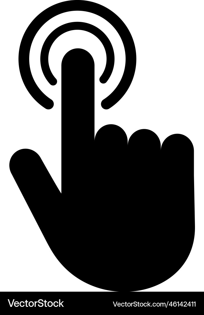 Computer index finger touch screen icon Computer index finger touch screen icon vector image