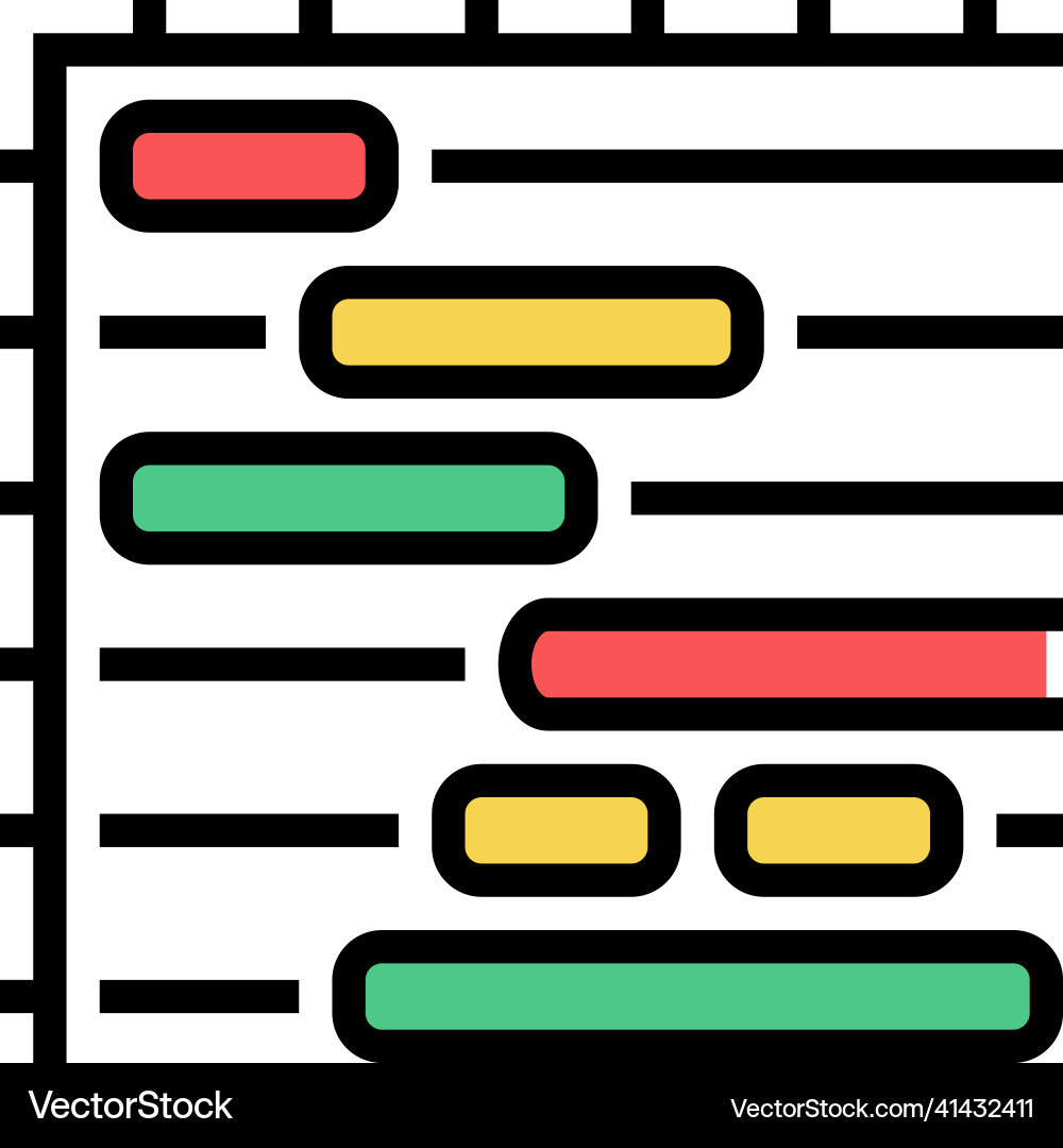 Gantt chart color icon Gantt chart color icon vector image