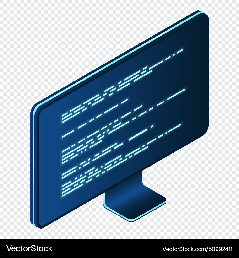 Isometric monitor computer Isometric monitor computer vector image