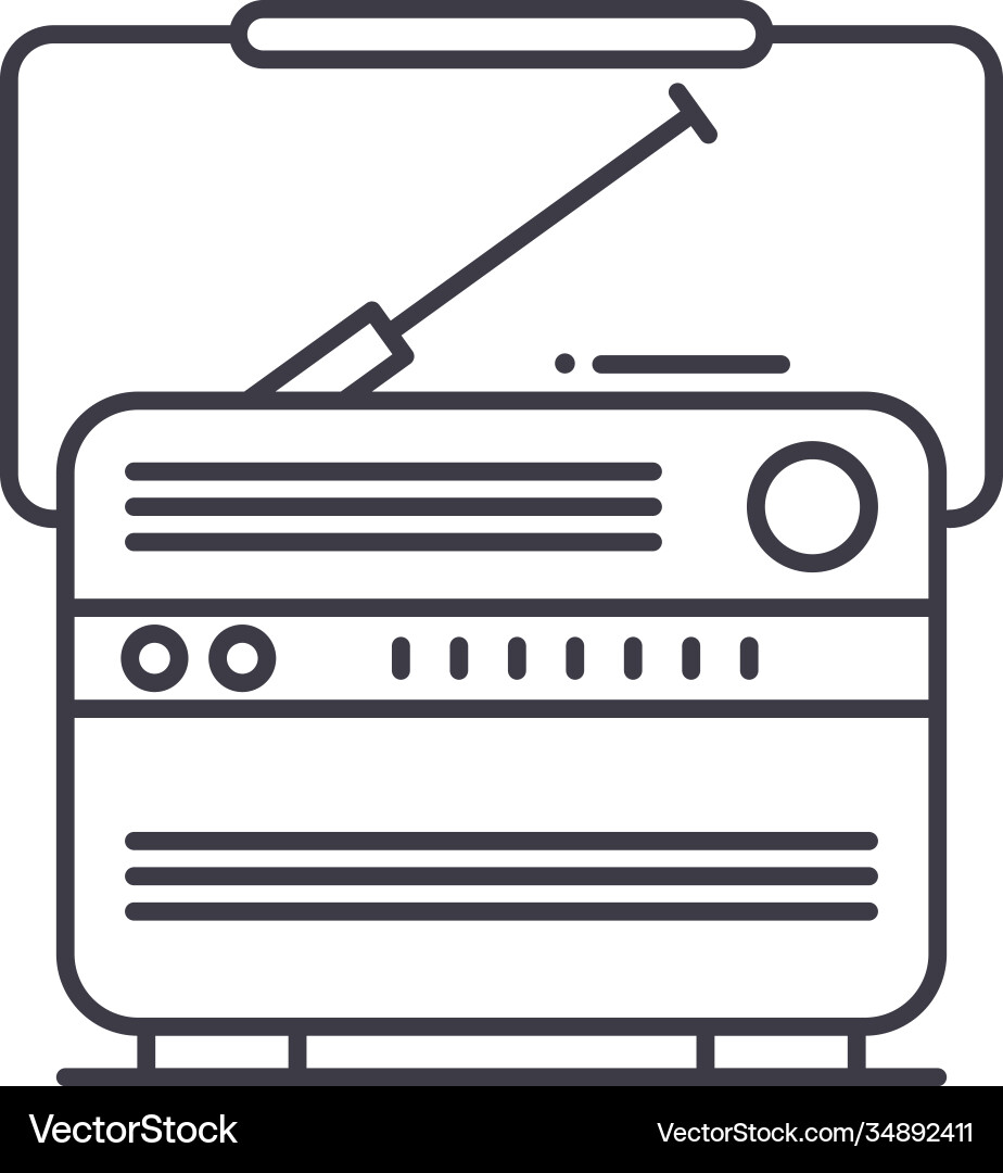 Radio device icon linear isolated Radio device icon linear isolated vector image