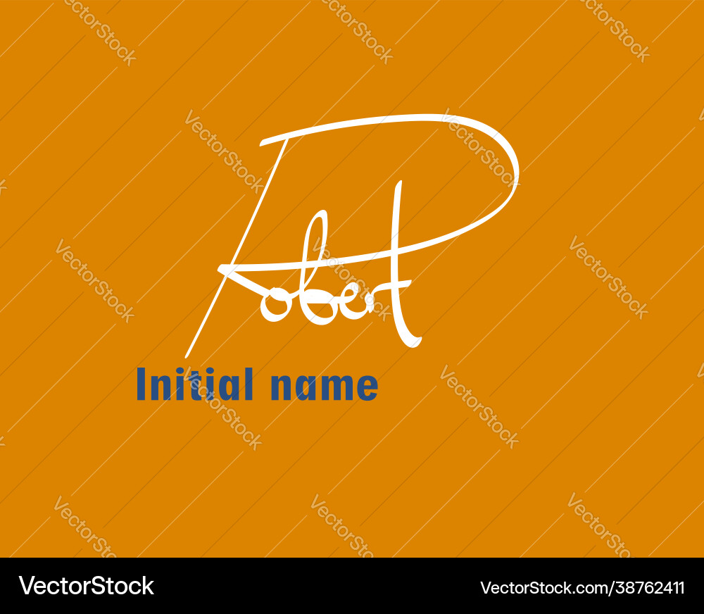 Roberts initial name handwriting Vector Image