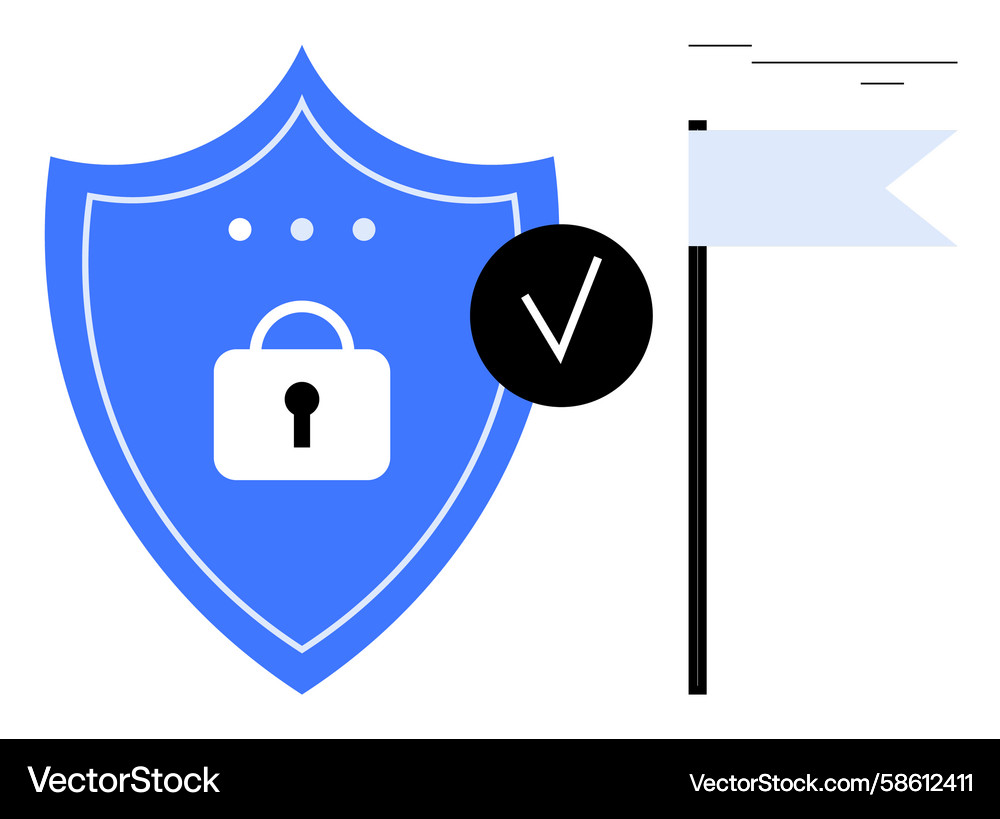 Security Shield with Checkmark Vector Image