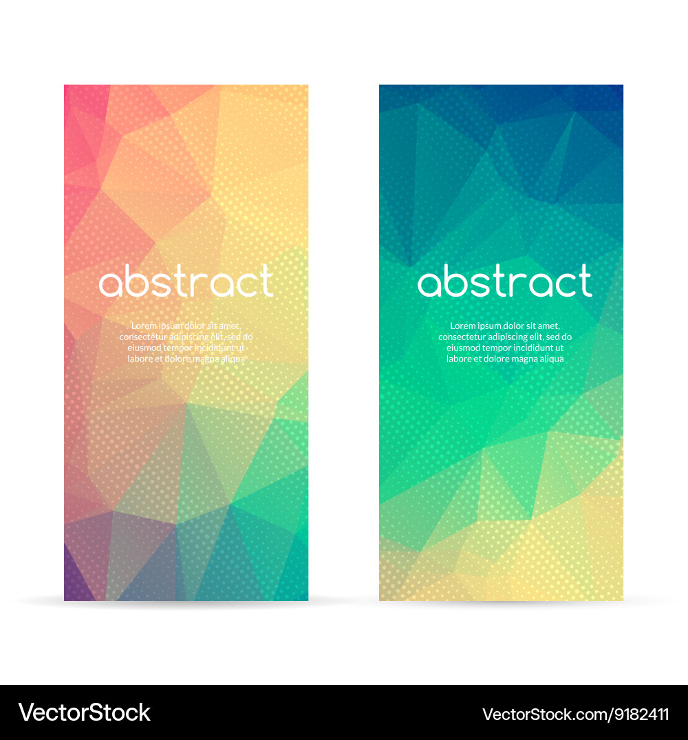 Set of polygonal triangular colorful geometric vector image