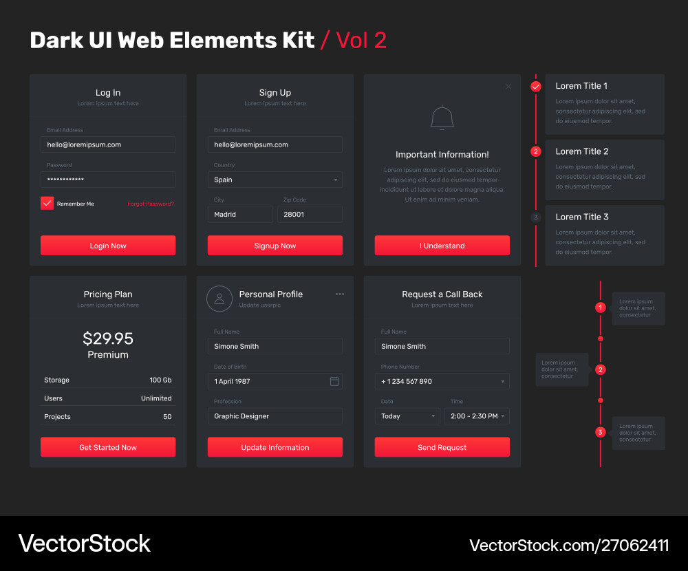 Ui kit for web Ui kit for web vector image