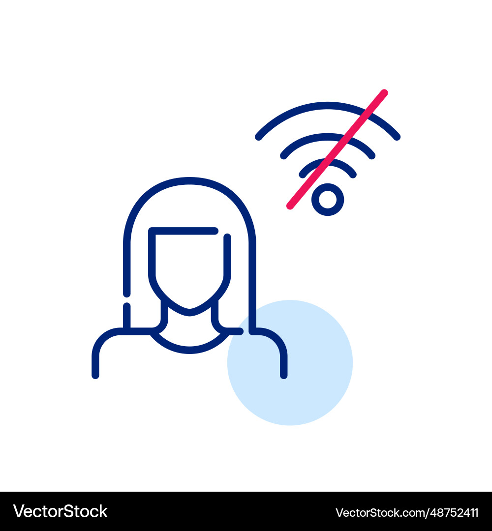 User with no internet wifi signal pixel Vector Image