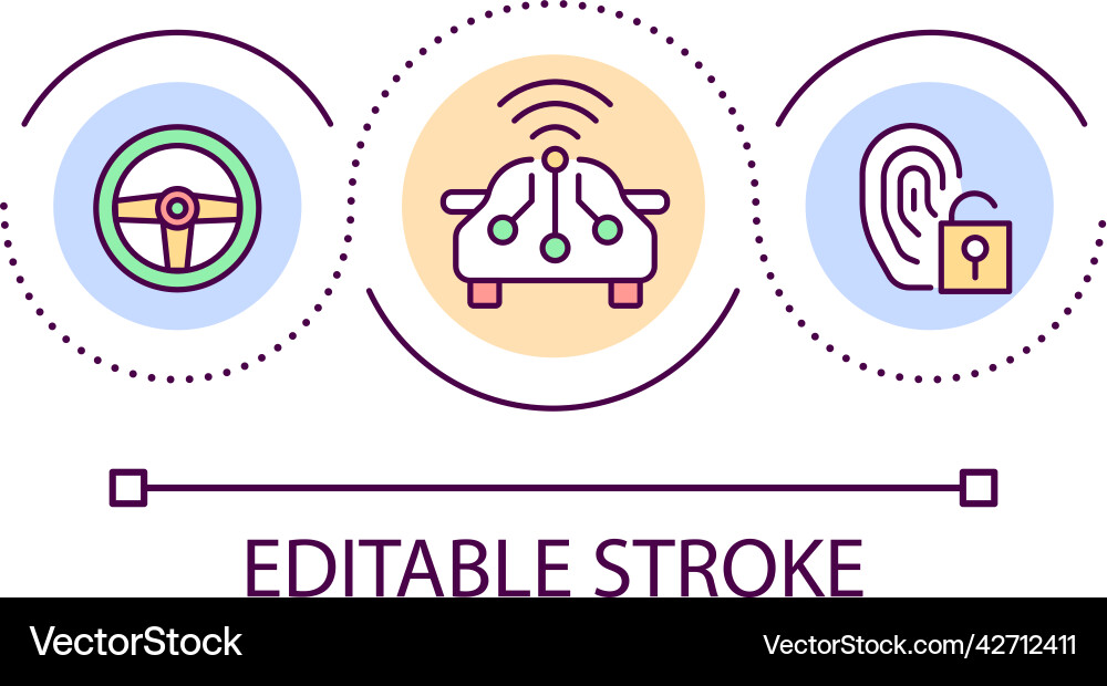 Vehicle security system loop concept icon Vehicle security system loop concept icon Vector Image
