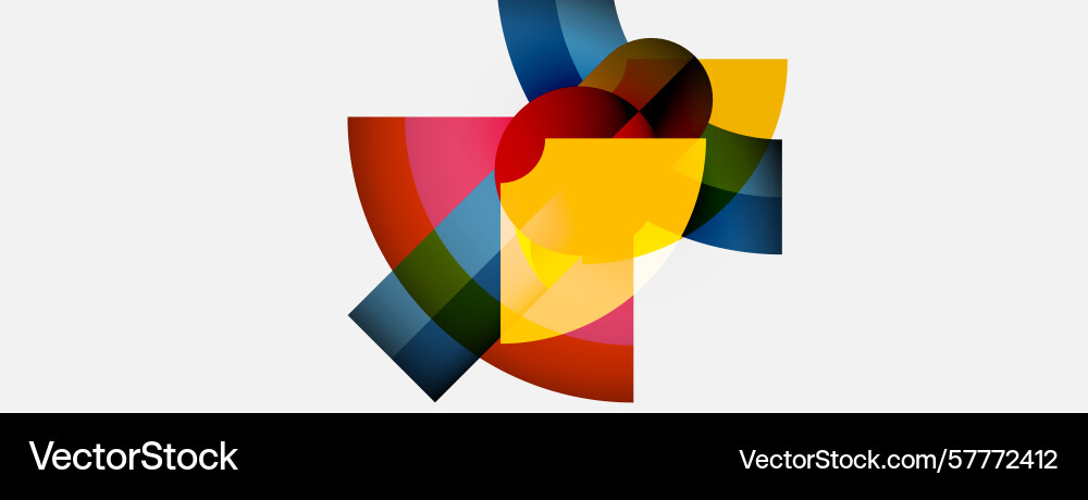 Abstract colorful shapes overlap creating dynamic Vector Image