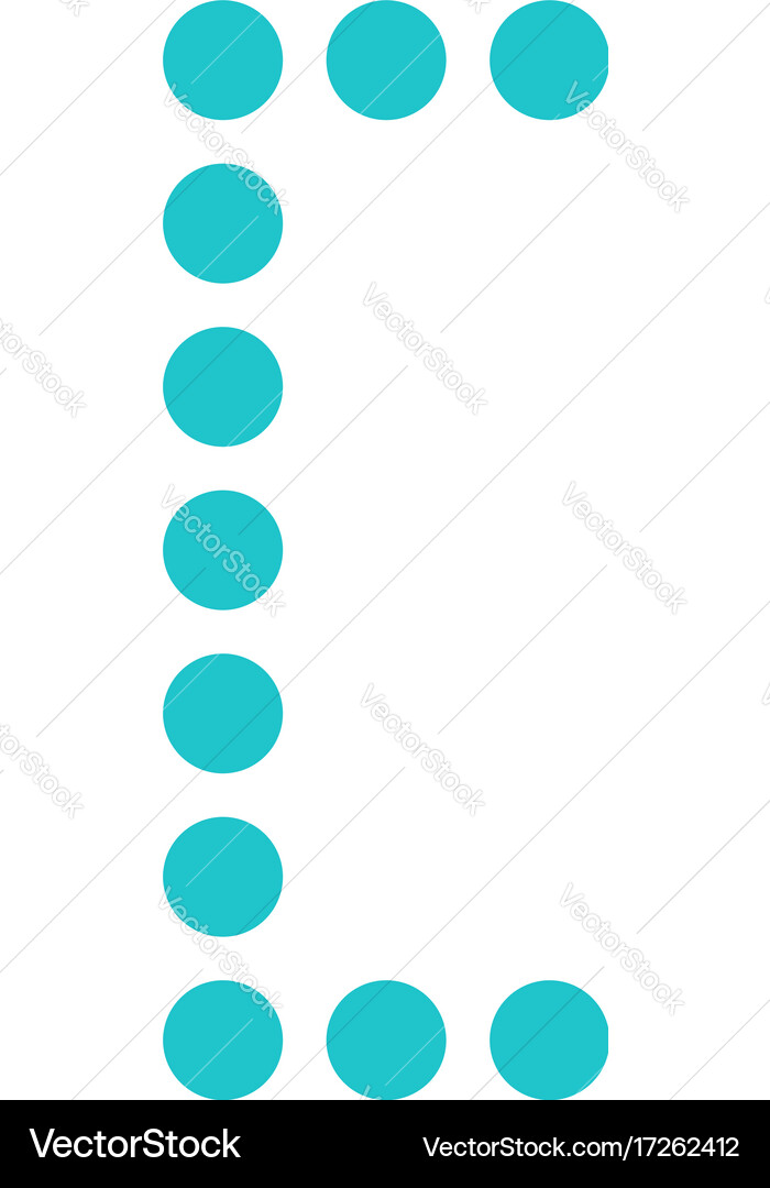 Digital square bracket display board round dot Vector Image