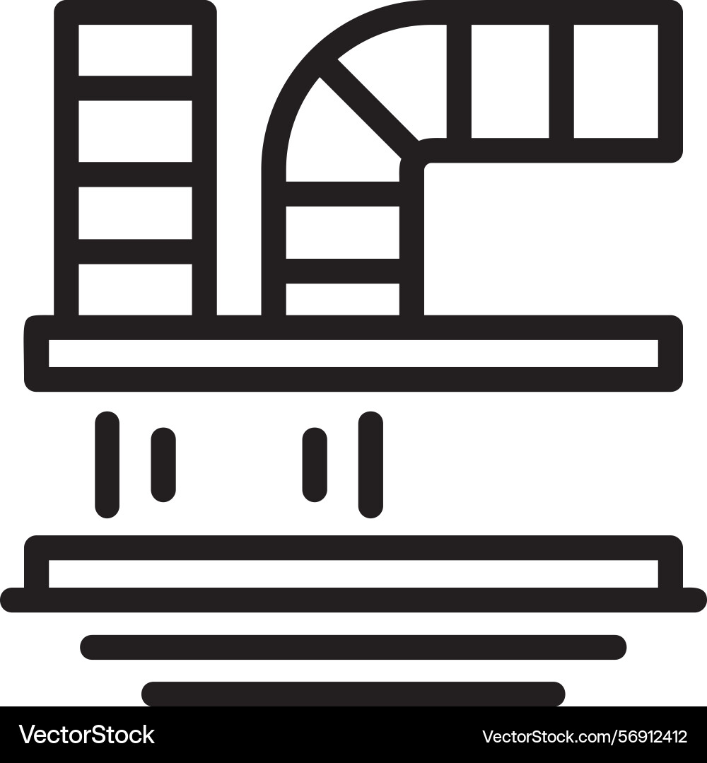 Ductwork linear style icon design vector image