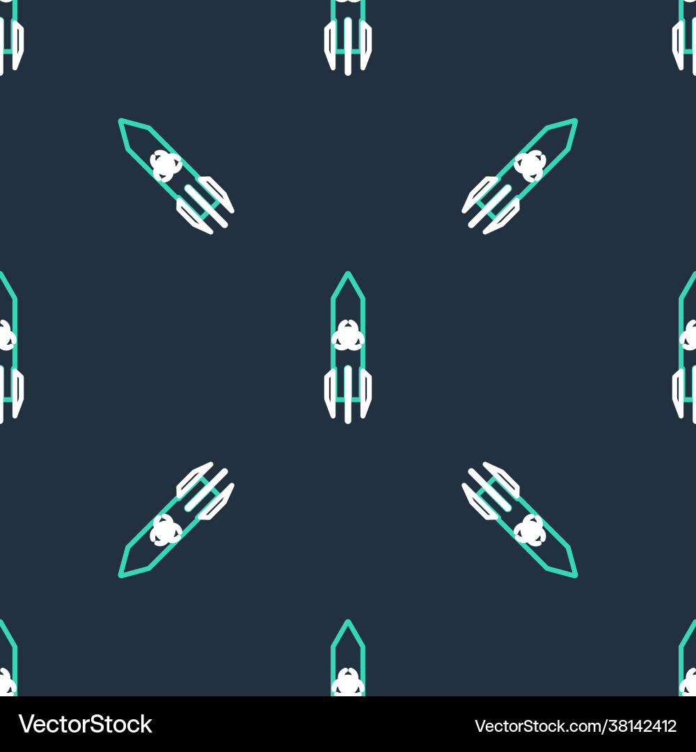Line biohazard rocket icon isolated seamless Line biohazard rocket icon isolated seamless vector image