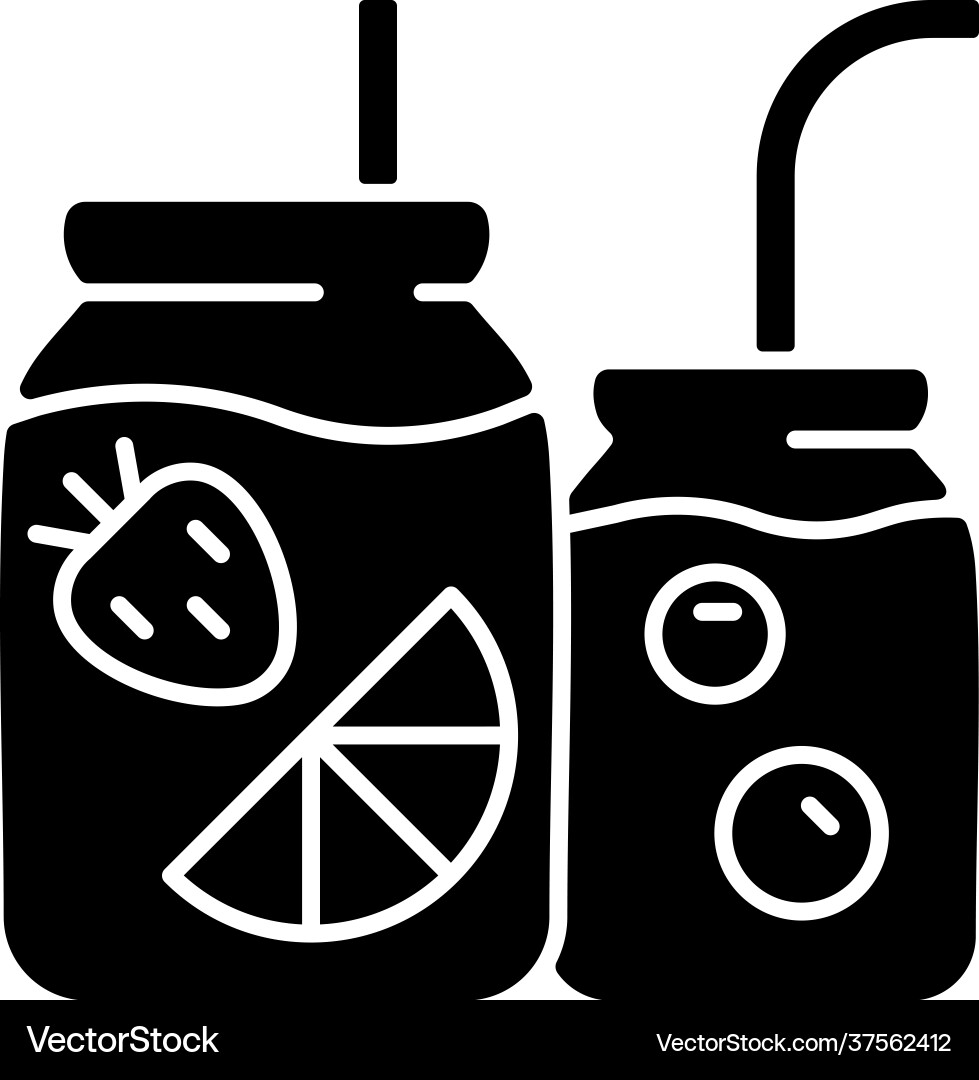 Obst-infundierte Wasserflasche schwarzer Glyph-Ikone Obst-infundierte Wasserflasche schwarzer Glyph-Ikone vektorbild