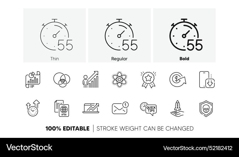 Report document time management and timer line Report document time management and timer line vector image