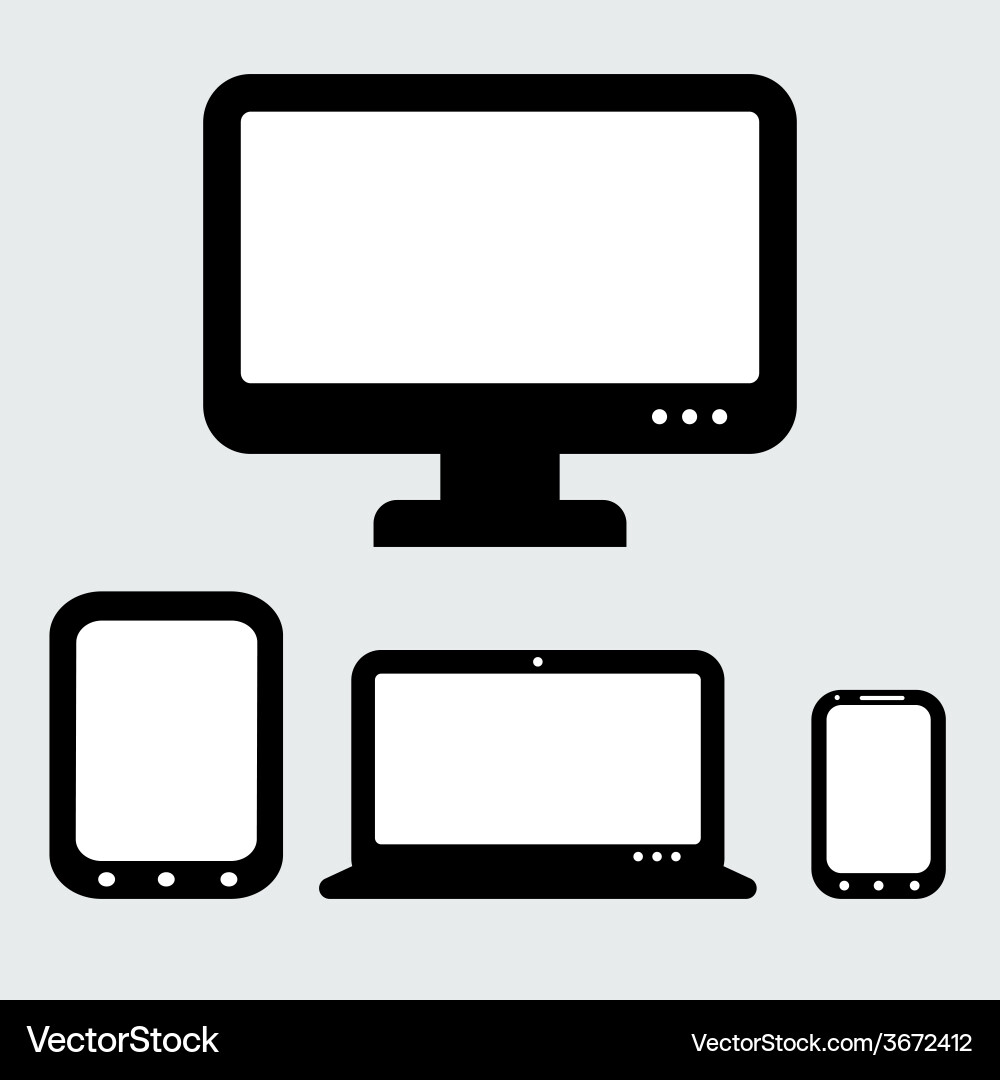 Responsive web design computer notebook tablets vector image