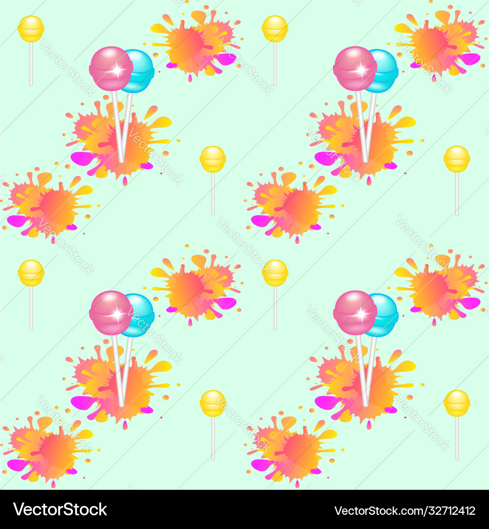 Seamless pattern with lollipops multicolored vector image