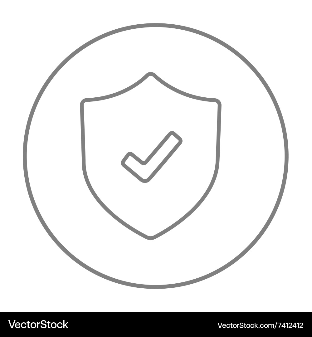 Shield with check mark line icon Vector Image