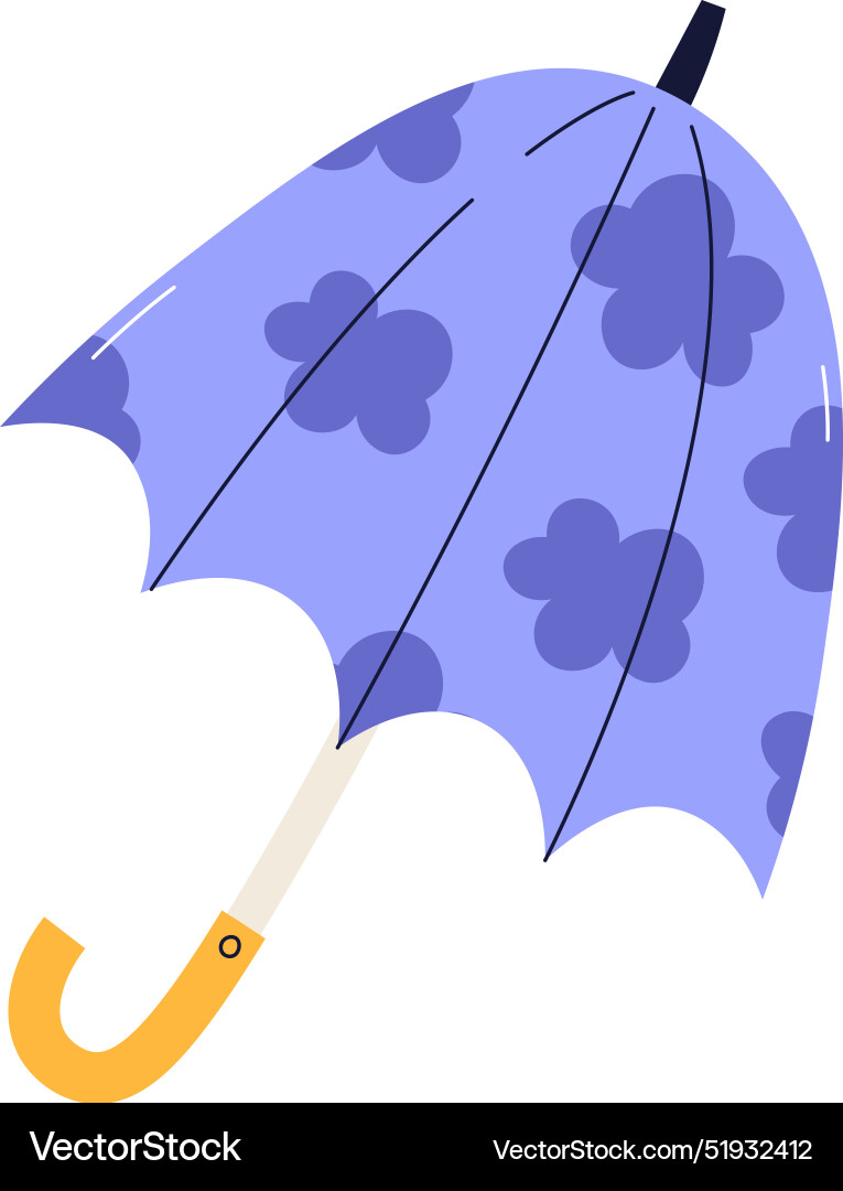 Umbrella with clouds pattern Royalty Free Vector Image