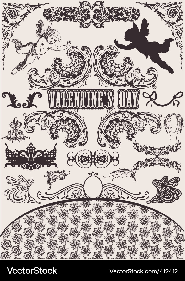Valentines design elements Royalty Free Vector Image